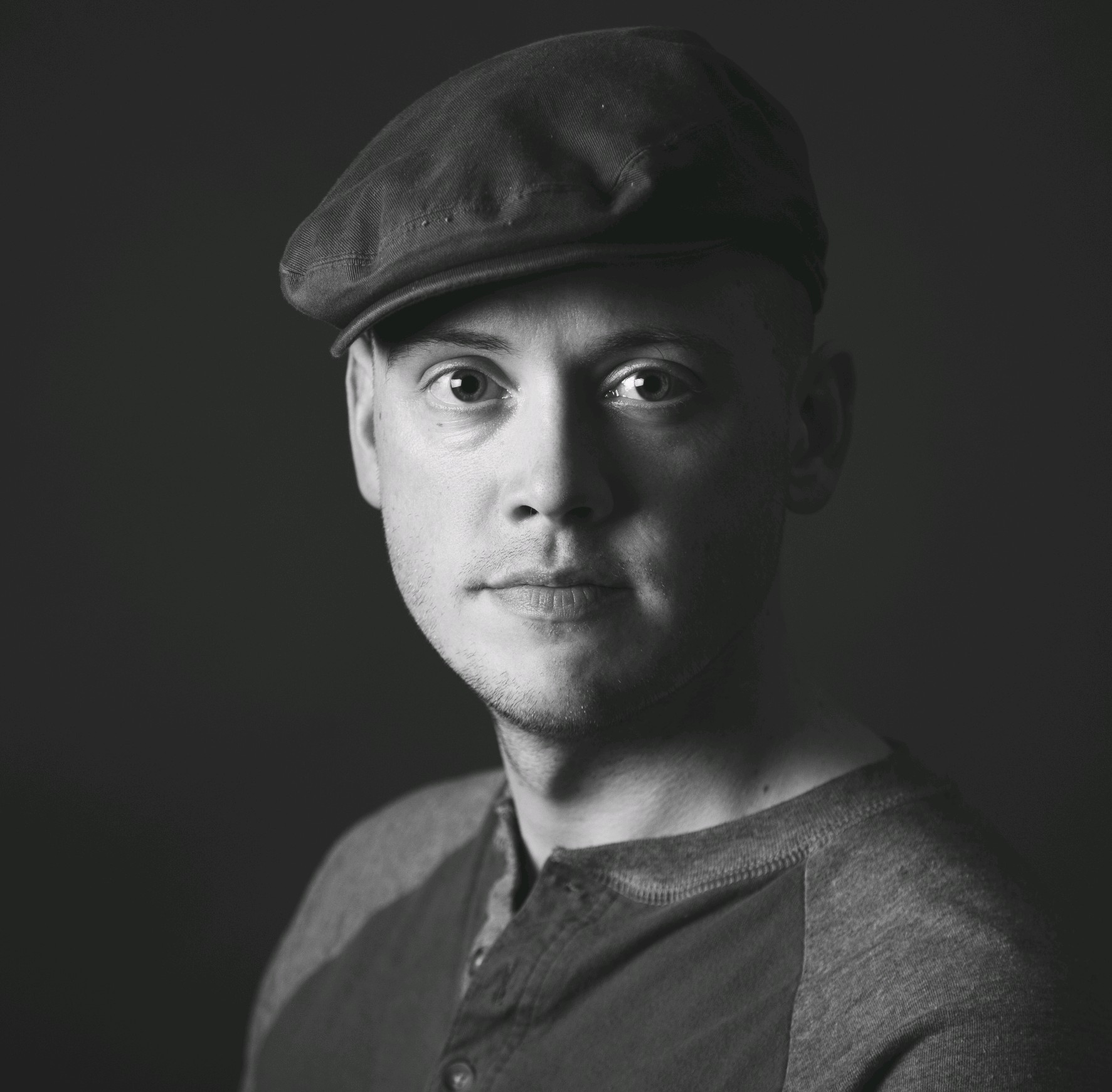 Benjamin Fortier in a black and white headshot