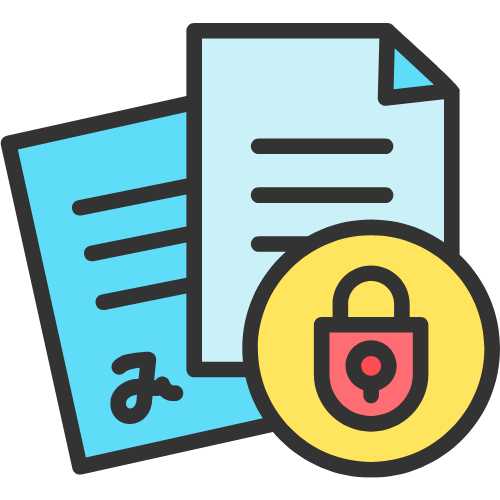 Two documents with a lock