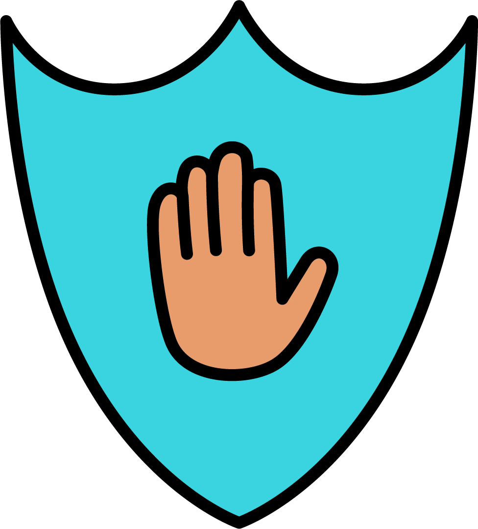 Shield with hand